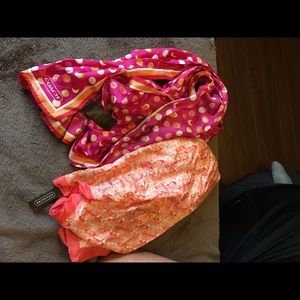 Bundle of two Coach silk scarves